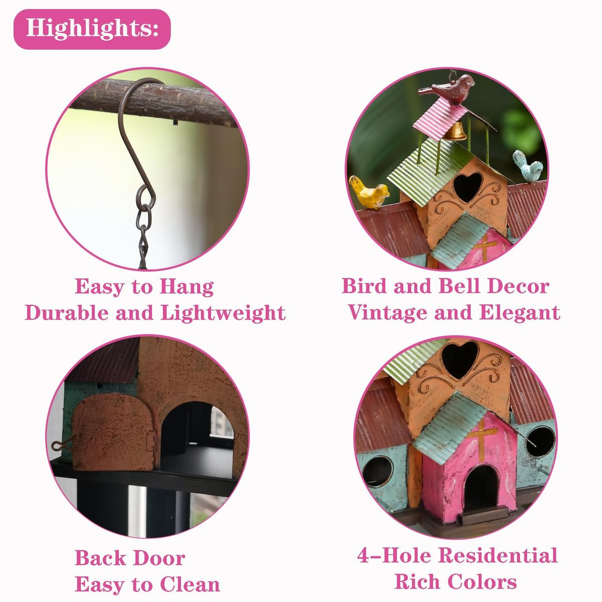 MOCOME bird house heart openings with vintage cross create stylish nesting cues