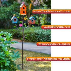 MOCOME durable cast iron bird house withstands weather in outdoor spaces.