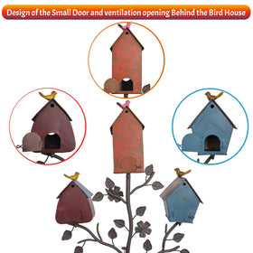 MOCOME easy-assembly birdhouse on pole setup for quick outdoor installation.