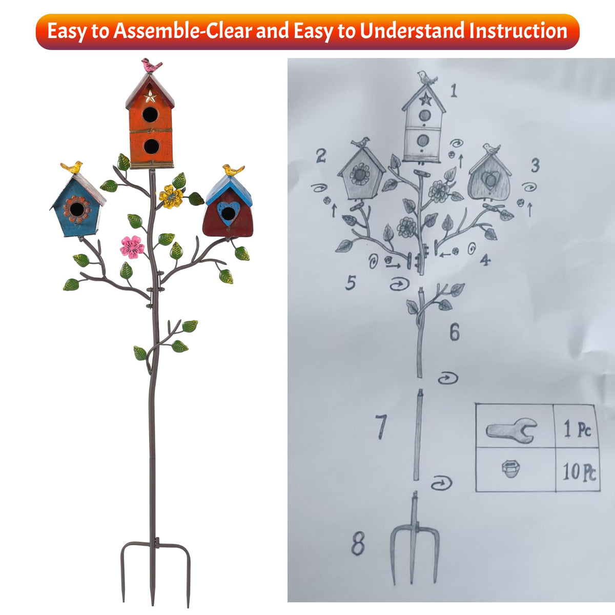 MOCOME gift-ready birdhouse on stake shown as a charming outdoor gift.