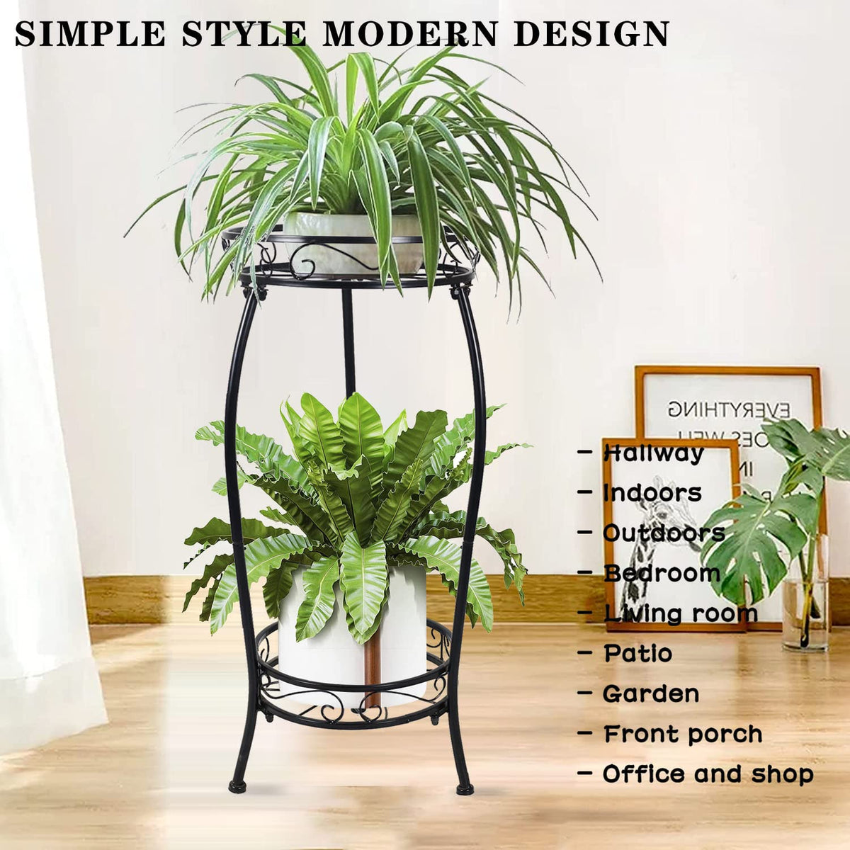 MOCORY plant stand 3-leg stability side view for balcony use