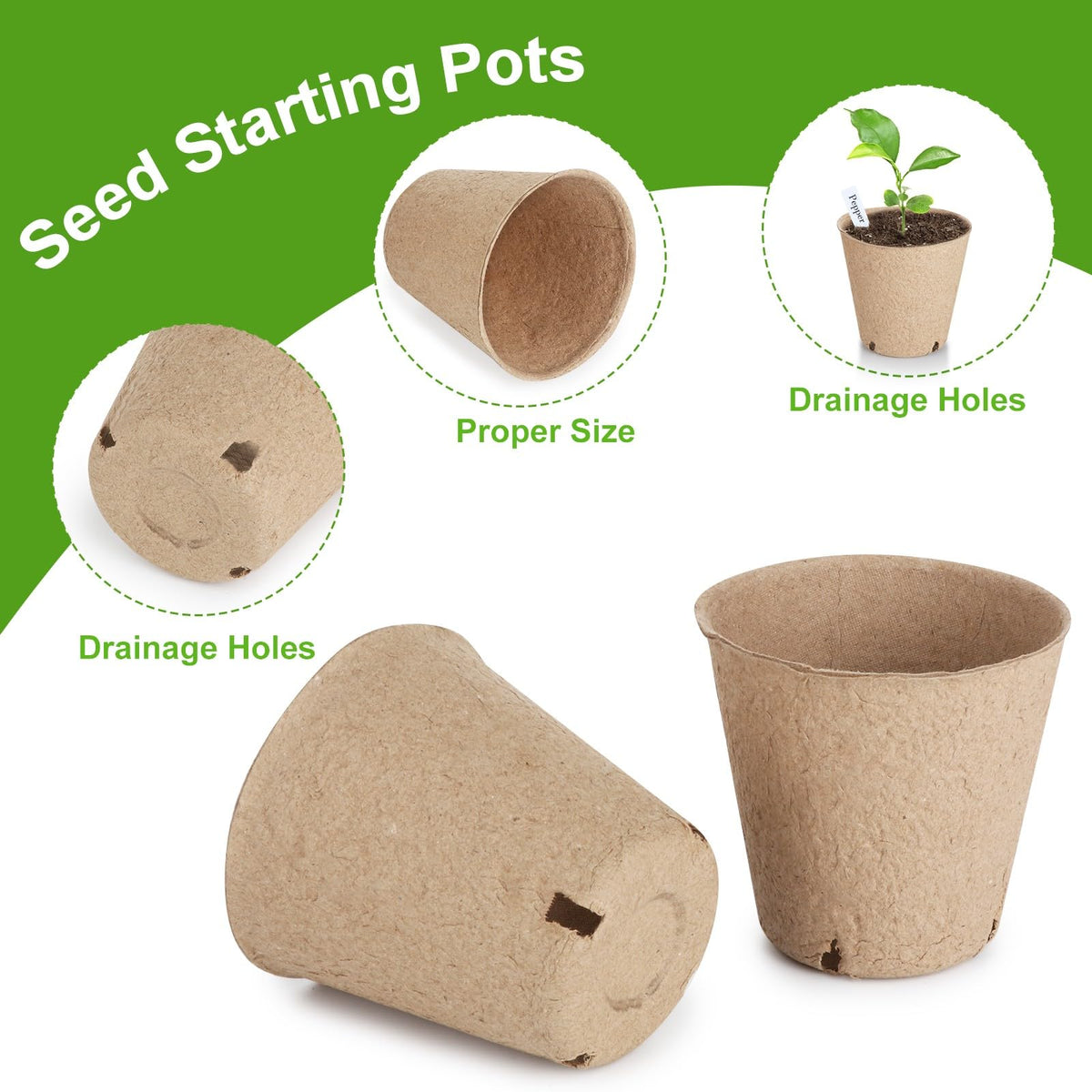 ModaSin seedling pots for indoor and outdoor gardening.