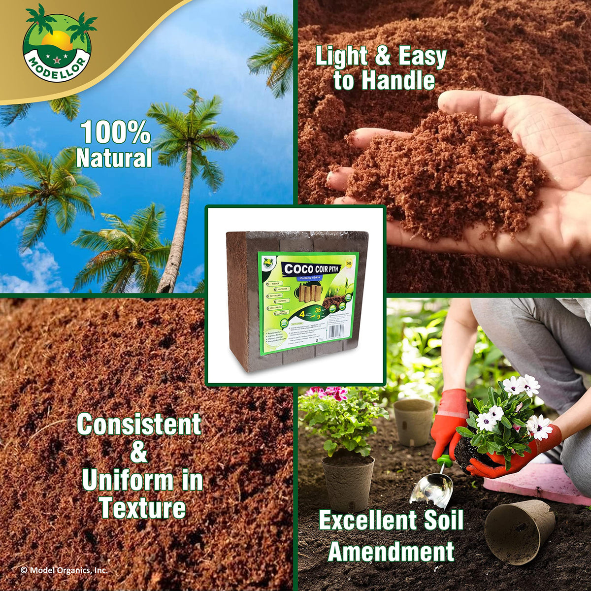 MODELLOR coco coir for houseplants with balanced moisture