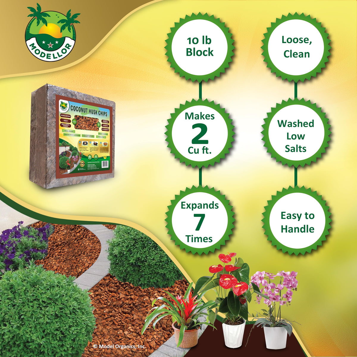 MODELLOR Coco Chips chunky-pieces resist compaction for airflow