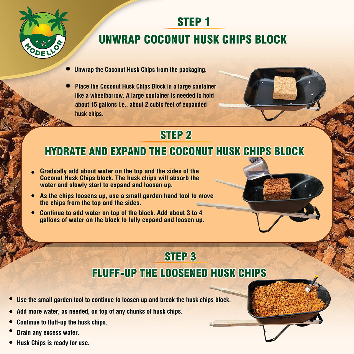 MODELLOR Coco Chips odor-absorption helps keep reptile enclosures fresh