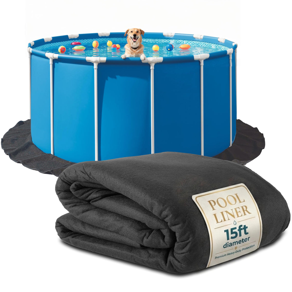 Modern Innovations 15ft round pool liner pad protecting the underlay and improving comfort