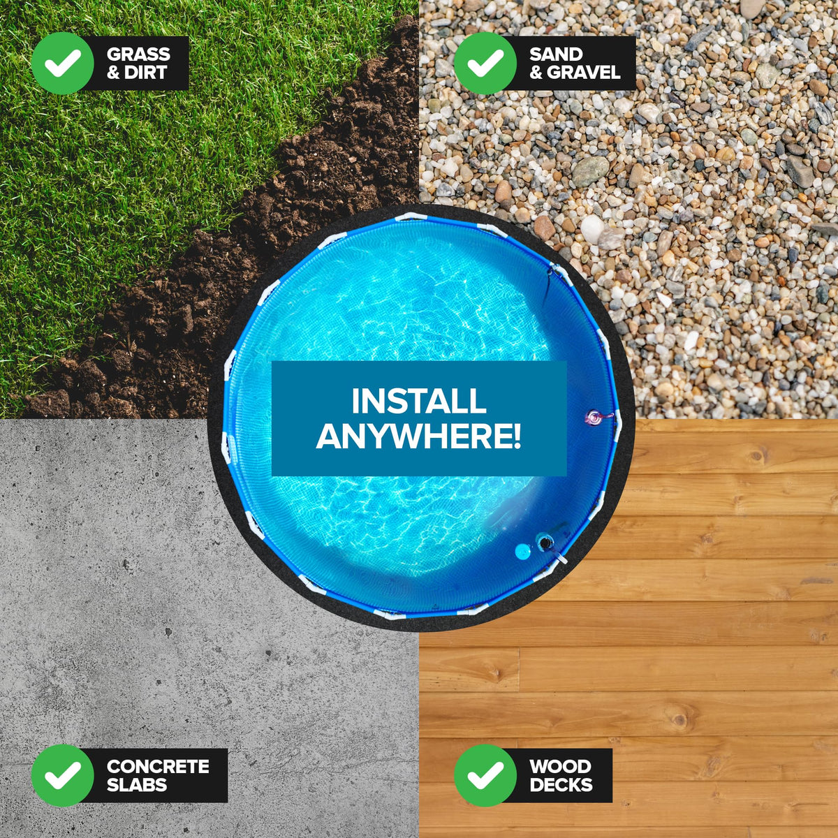 Modern Innovations thick black pool pad delivers durable protection for outdoor use.