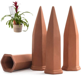 Modern Innovations terracotta self-watering spikes 4-pack delivering steady hydration to potted plants