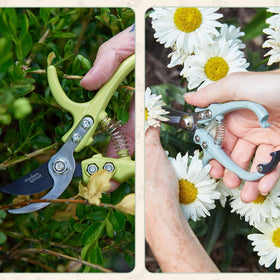 Modern Sprout rust-resistant chrome-plated blades stay durable during outdoor gardening.
