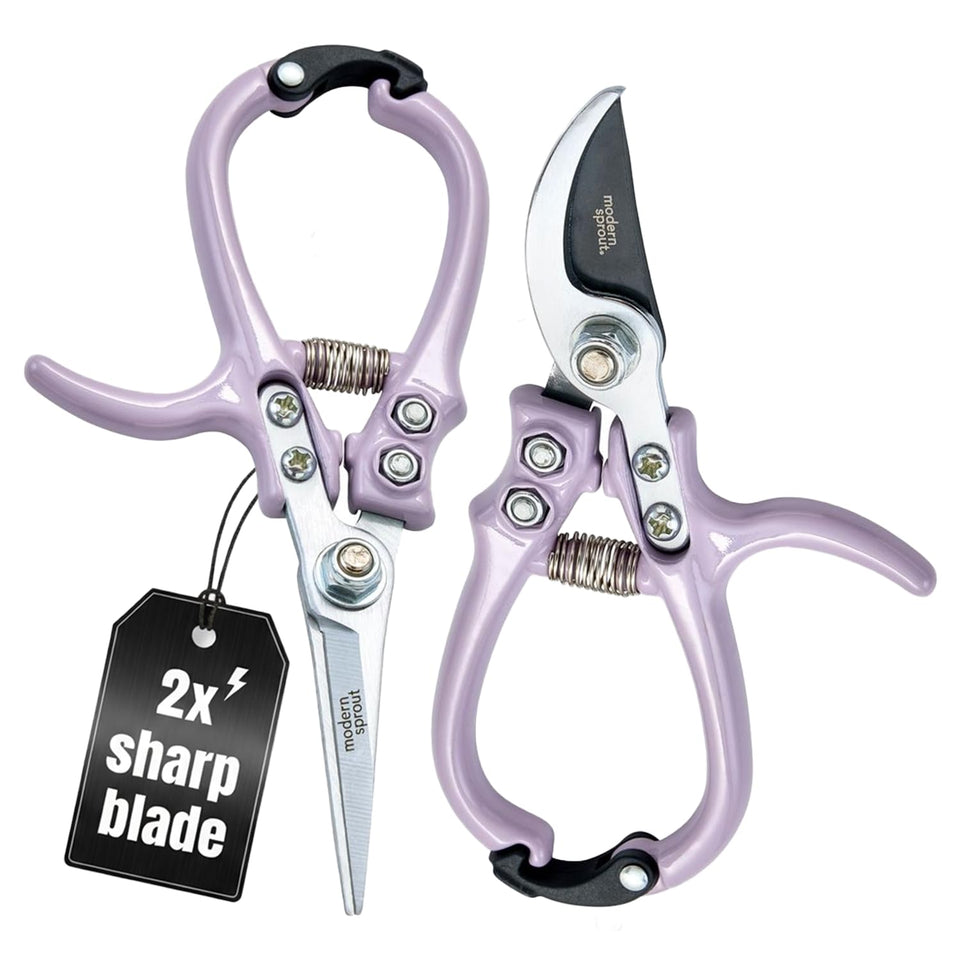 Modern Sprout hand pruners and shears blister pack for precise herb trimming.