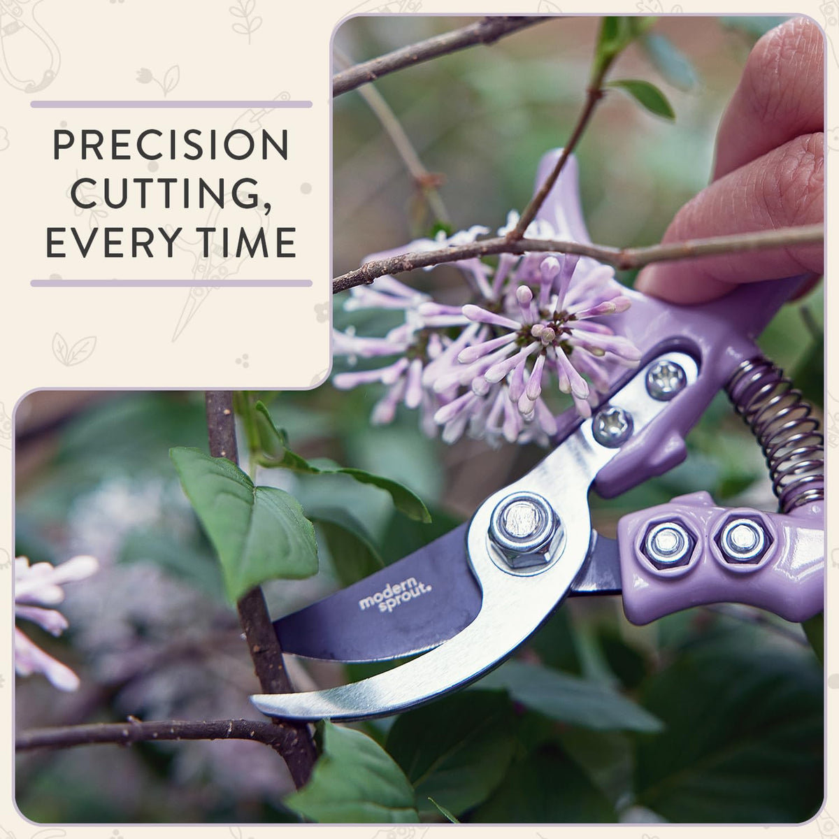 Modern Sprout pruners and shears blades for clean, healthy cuts.