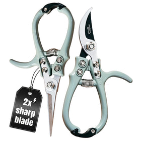 Modern Sprout pruner and shears set in Sage blister pack for versatile garden maintenance.