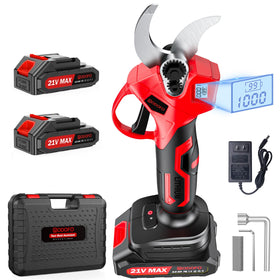 MODOFO upgraded pruning shears with LCD display show battery level and cuts