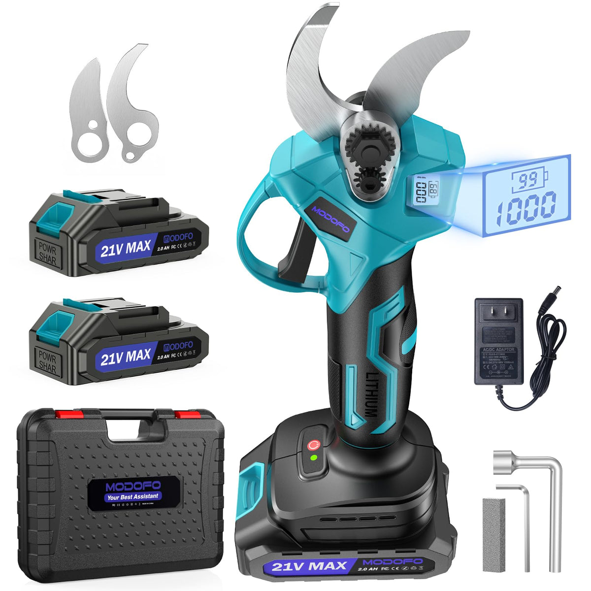 Modofo upgraded electric pruning shears with LCD display for precise, monitored cuts