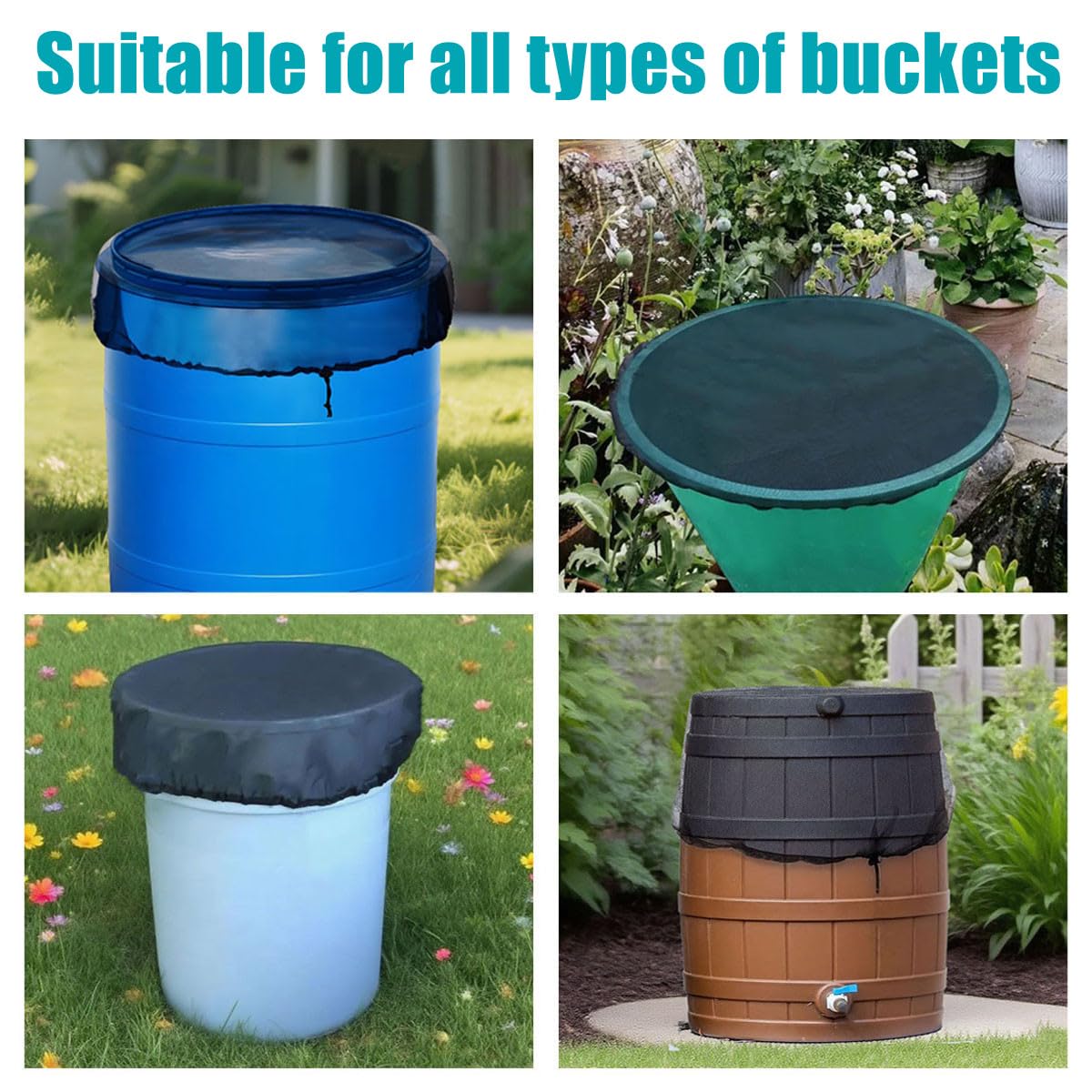 MODOSON rain barrel mesh prevents leaves and debris.