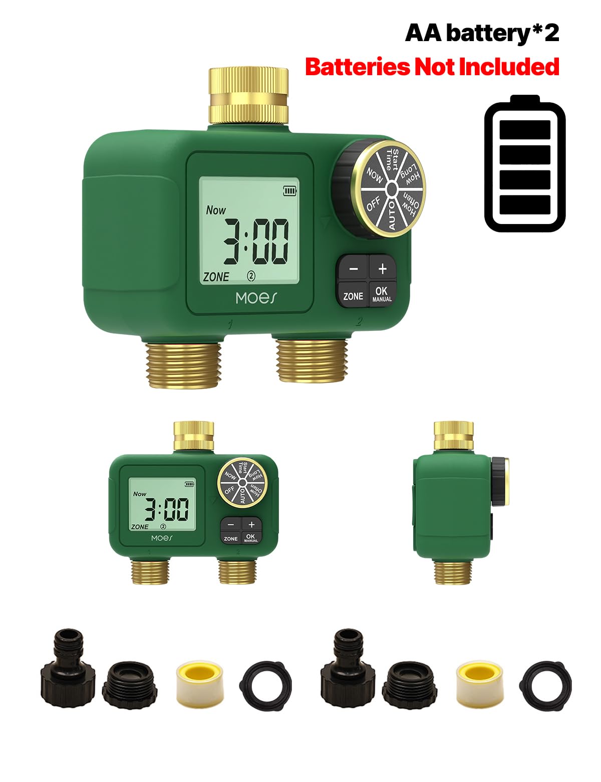 MOES battery-operated sprinkler timer works without Wi-Fi for reliable irrigation