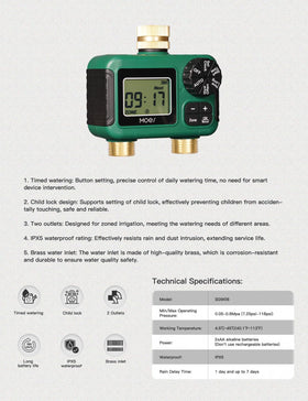 MOES dual-zone watering control enabling flexible garden irrigation