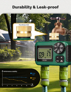 MOES rain-delay function helps avoid water waste during rain.