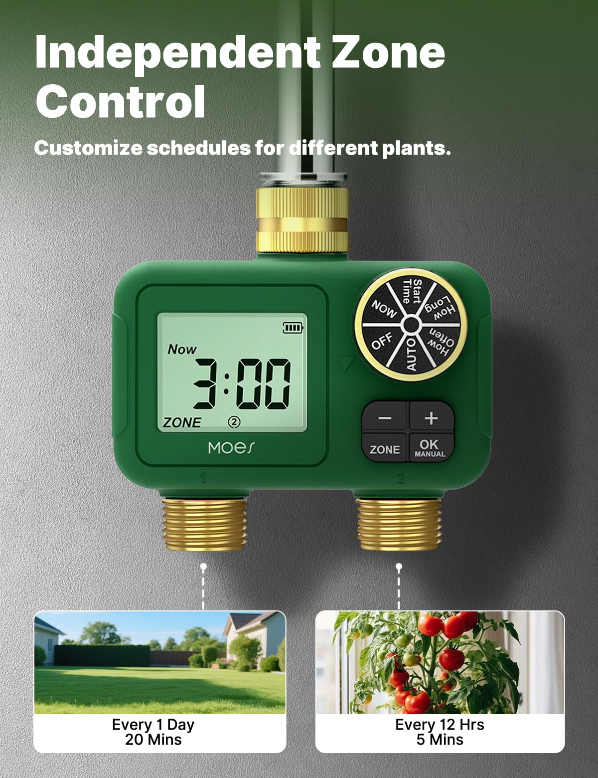 MOES standalone sprinkler timer easy for hands-off garden scheduling