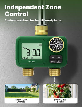 MOES standalone sprinkler timer easy for hands-off garden scheduling