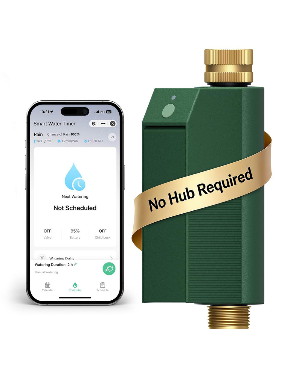 MOES wifi water timer on a garden hose, simple setup for outdoor watering