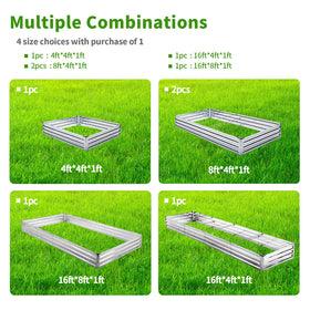 Mofesun galvanized raised bed showing quick assembly guide