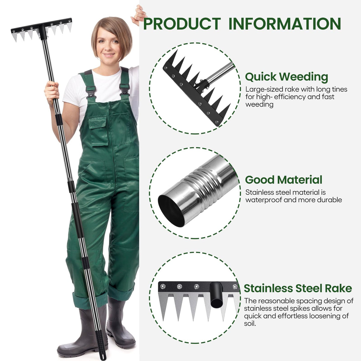 3-in-1 design lets you weed, aerate, and clean up debris with one tool.