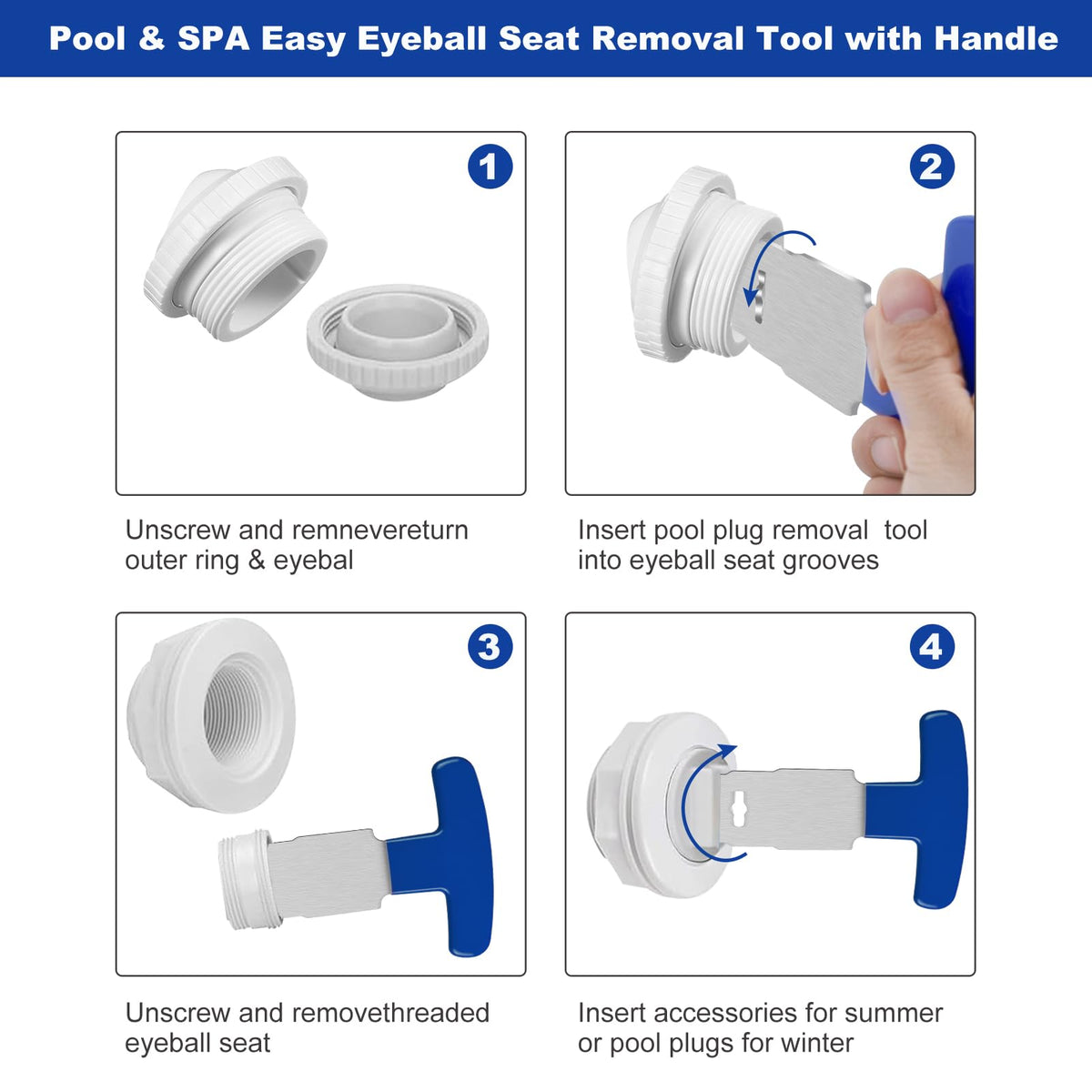 Mofuiry inground pool plug removal tool offers secure grip and smooth operation