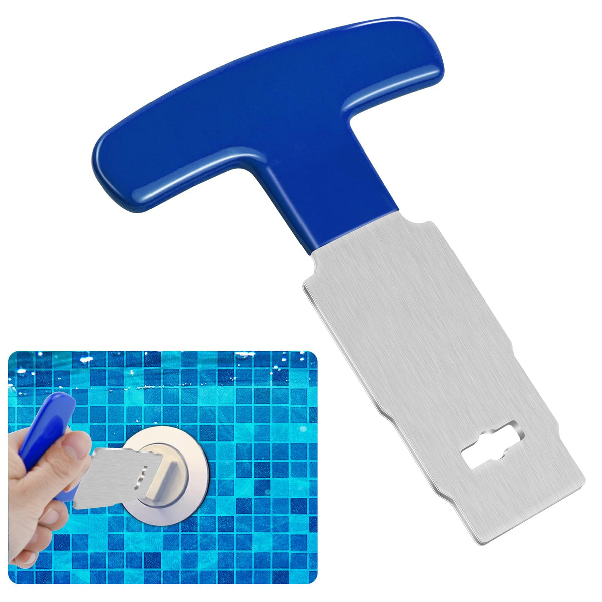 Mofuiry pool plug removal tool with handle grip for easy, comfortable use