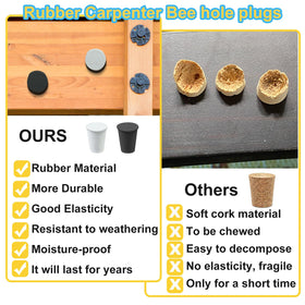 Mofuiry rubber corks for durable porch and fence repairs