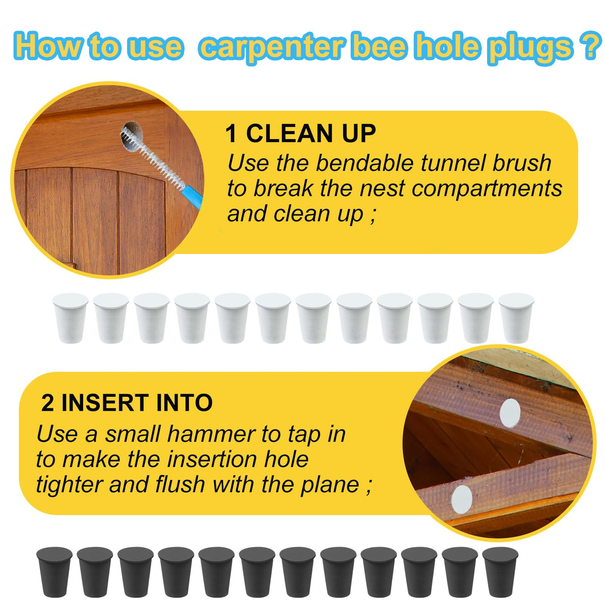 Mofuiry 120-piece kit for bulk bee-hole repairs