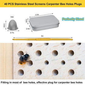 Mofuiry stainless steel bee plugs close-up highlighting durability.