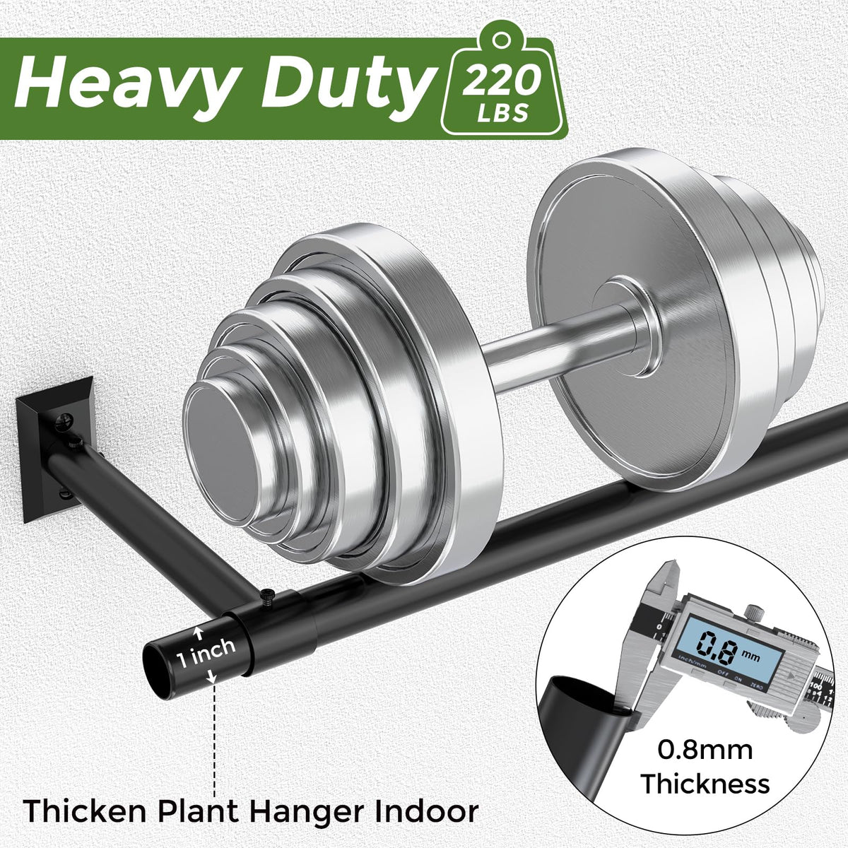 Mogaath 1inch diameter metal rod provides sturdy indoor support for plants.