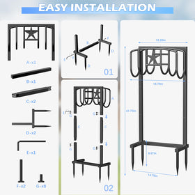 Mogaath black hose holder blends with outdoor decor while organizing your hose.