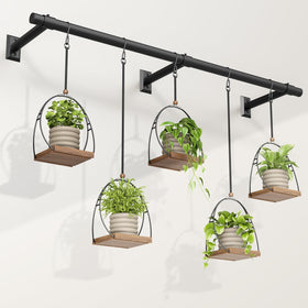 Mogaath hanging plant hanger 64inch matte black for space-saving indoor display.