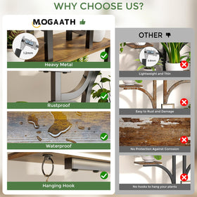 Mogaath 9-tier arced design offers efficient vertical display for plants.