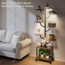 Mogaath tree-design rack maximizes vertical space for a stylish indoor jungle.