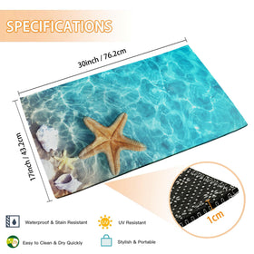 Mogifedc beach-themed door mat front view enhances curb appeal and indoor welcome