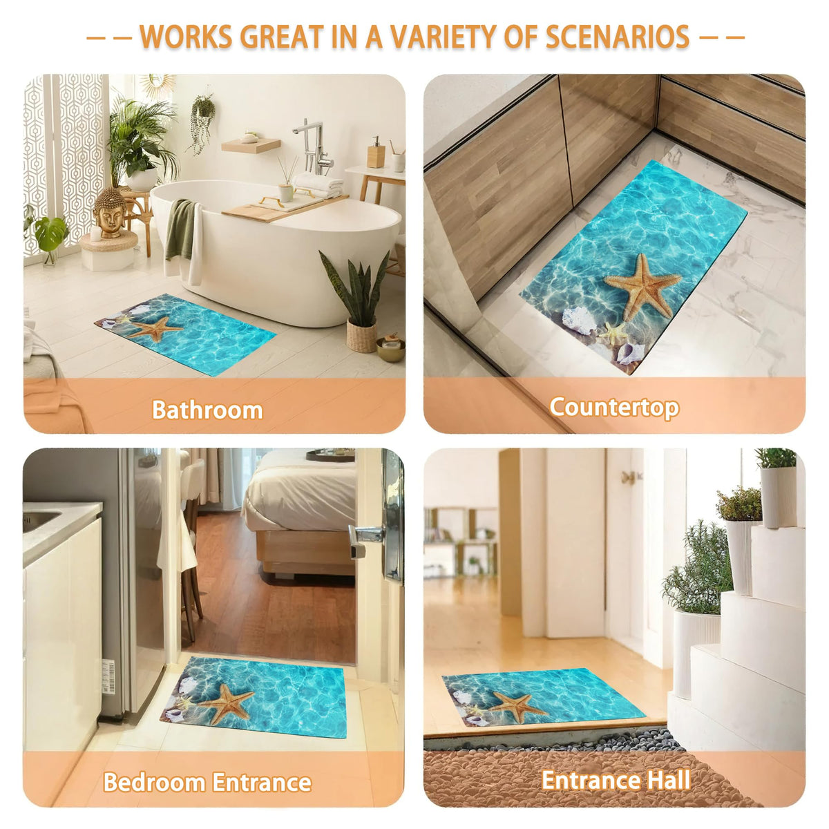 Mogifedc vibrant-patterned welcome mat adds charm to entryways and living spaces