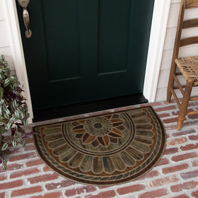 Mohawk Home entryway doormat grooved surface close-up showcases debris removal channels.