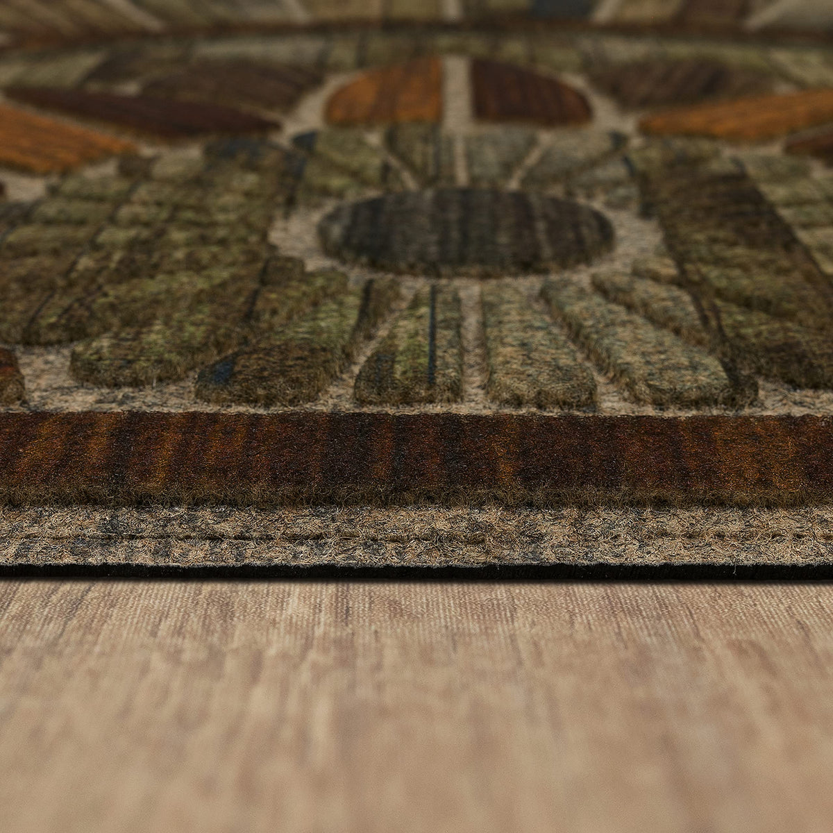 Mohawk Home entryway doormat rubber backing provides extra grip on hard floors.