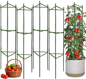 Moirsunt tomato cage assembly shows sturdy, easy setup for garden rows.