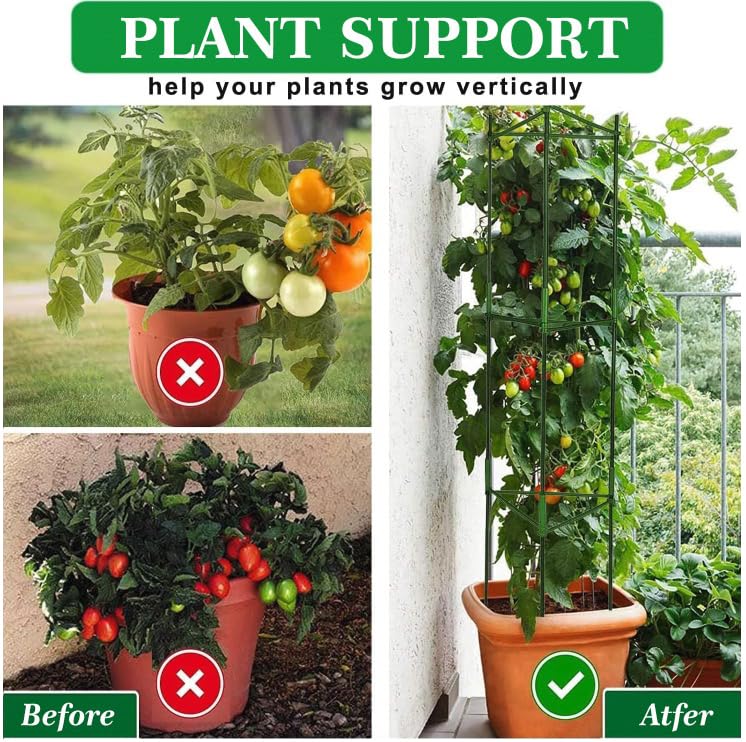 Moirsunt tomato cage versatile use supports tomatoes, cucumbers, peppers, and climbing flowers.