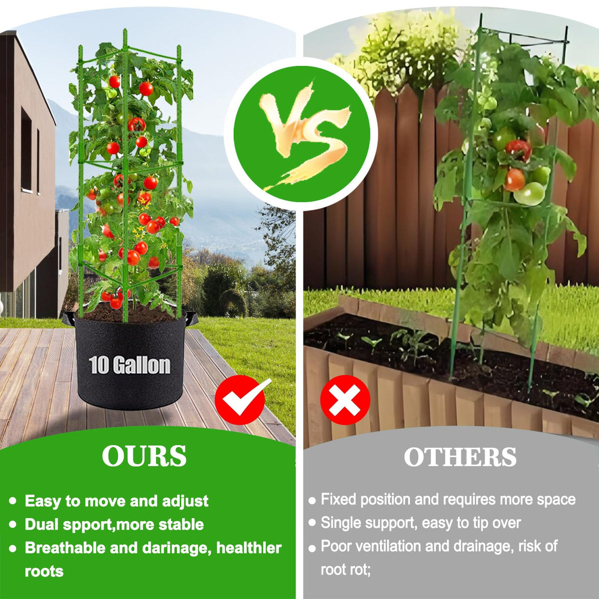 Moirsunt tomato planter in garden demonstrates year-round versatility.