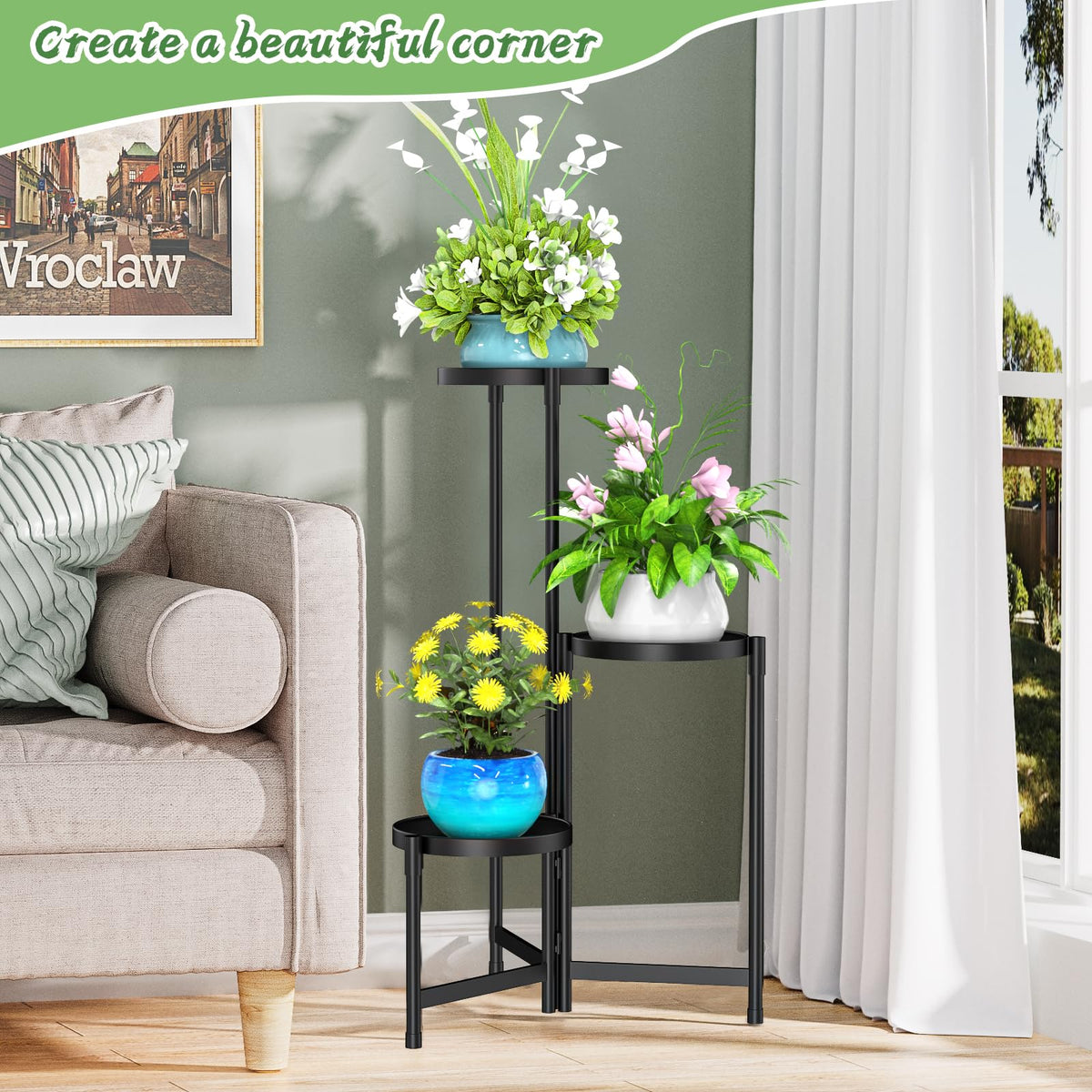 MOKANI 27.7-inch height fits narrow spaces and corner displays.