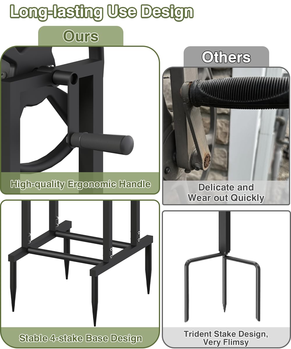Mokeyder ergonomic non-slip handle aids comfortable winding.