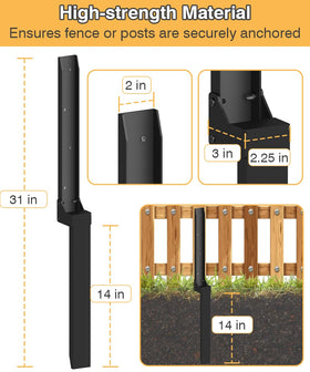 Mokeyder in-ground depth 14 inches anchors posts firmly without concrete