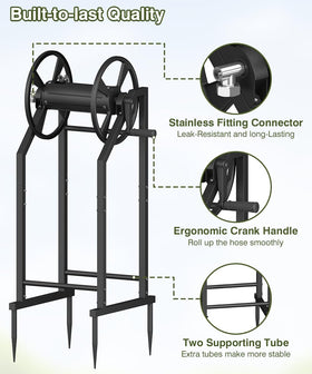Mokeyder stable stand supports up to 150 ft hose for tidy yards