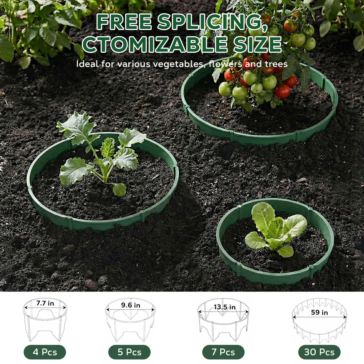 MoKo 6pc plant rings border assembly shows protective edging for beds
