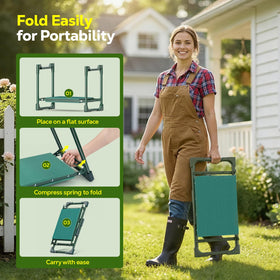 MoKo Garden Kneeler dual side pockets keep tools organized and accessible.